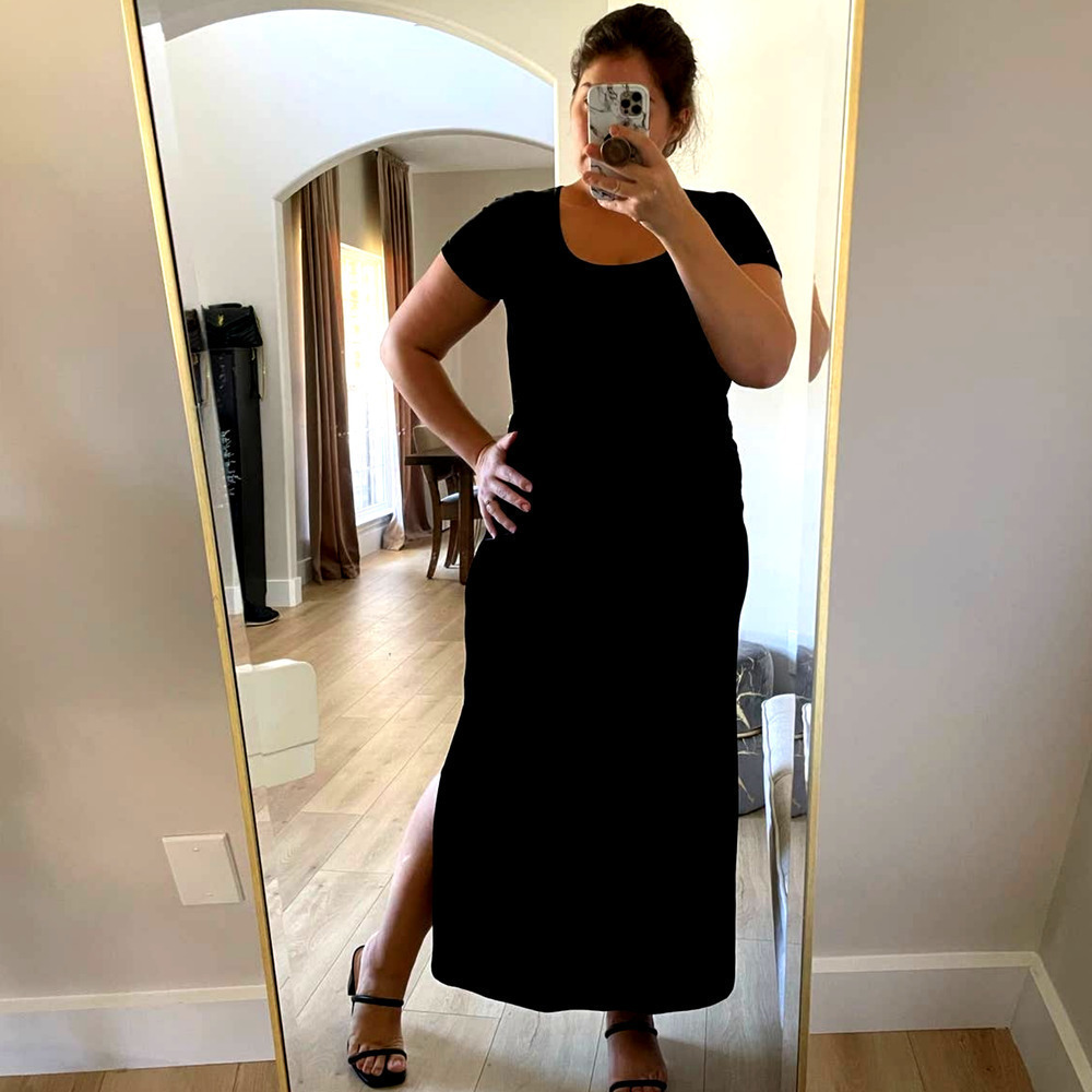 CASSINI Women's Maxi Dress Velvet Black Dress Size M